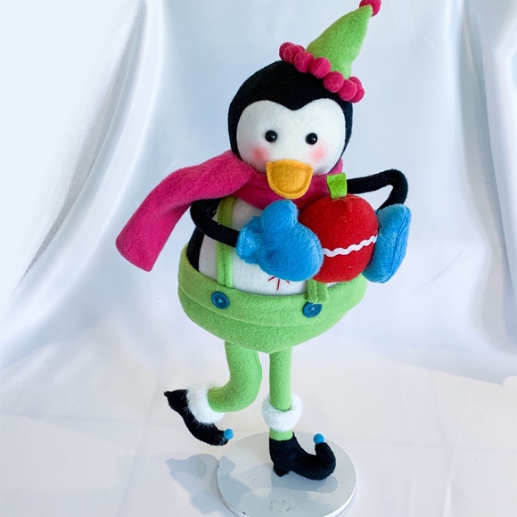 18” Whimsical Stuffed Felt Penguin on stand - Picture 1 of 5